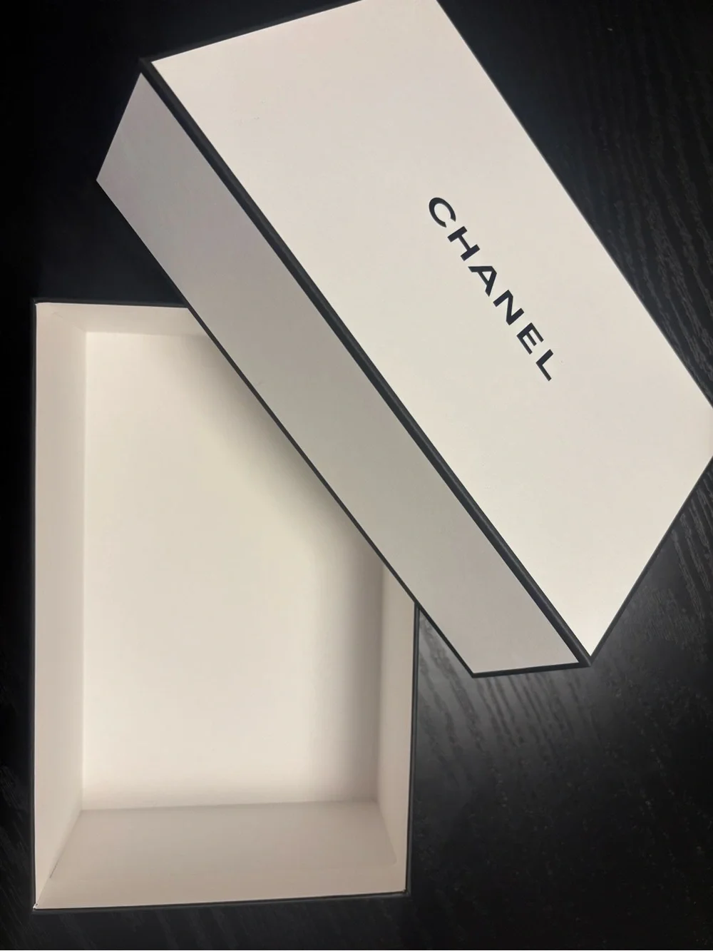 CHANEL White and Black Branded Box